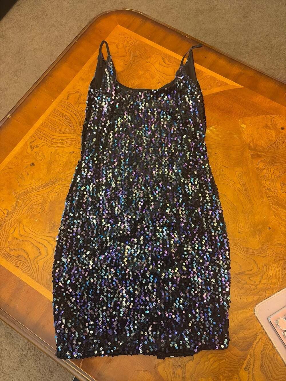 Windsor Black Iridescent Sequin Bodycon Mini Dress